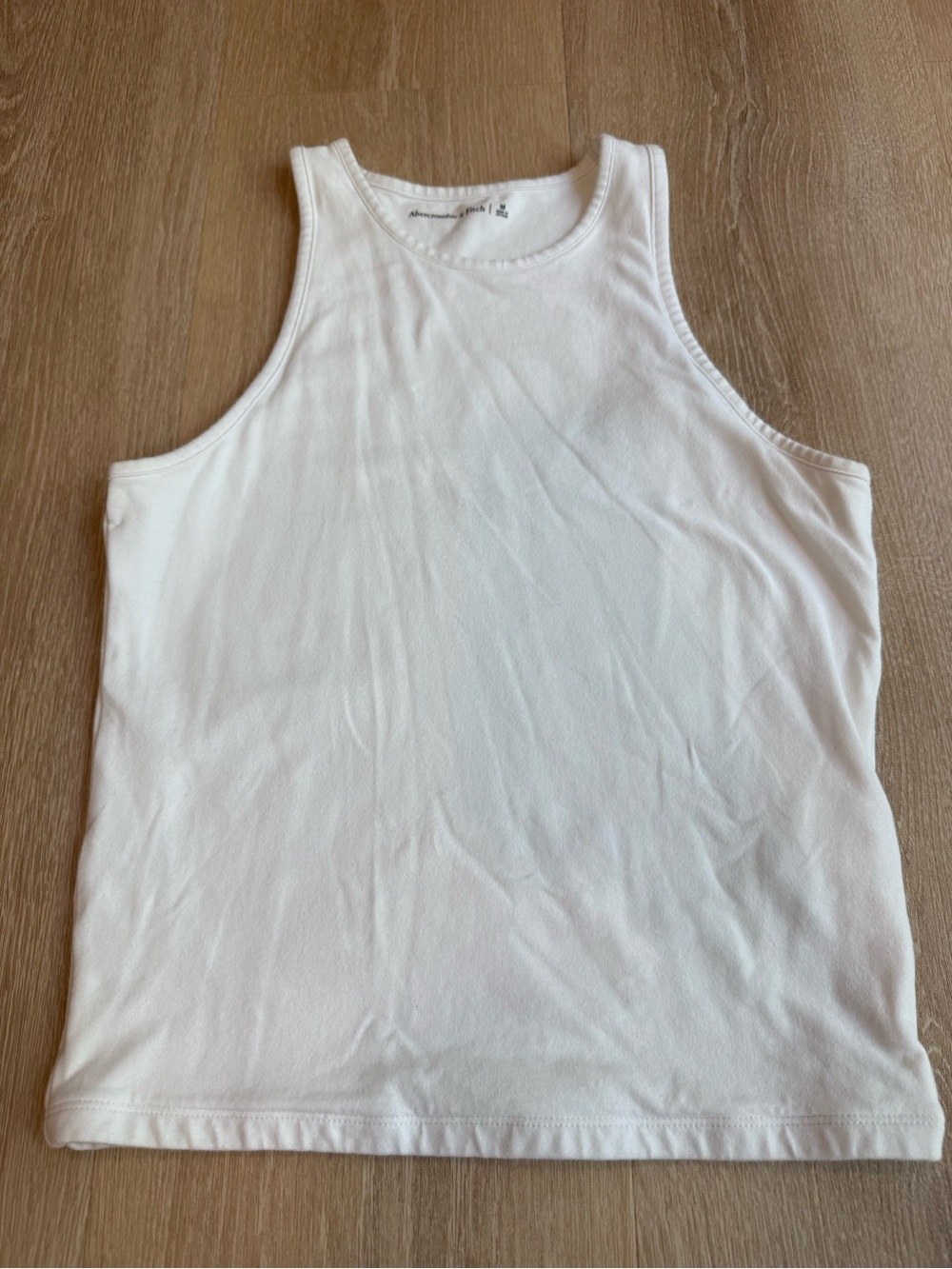 Abercrombie & Fitch White Ribbed Tank Top